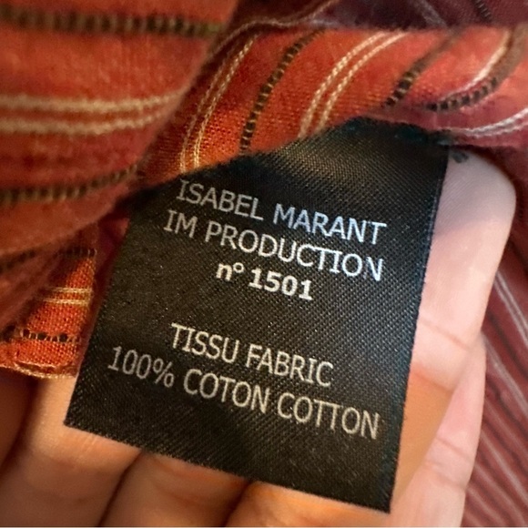 Isabel Marant Etoile Women’s button down shirt red striped sz 38 / US 6 /medium - Picture 7 of 8